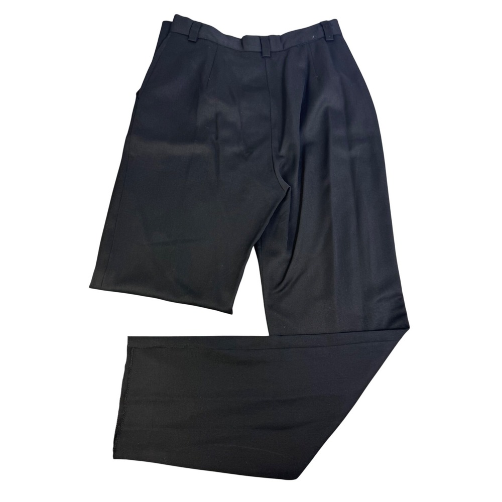 Dolce & Gabbana Vintage Black Trousers High Waist Unhemmed Made in Italy Size 44